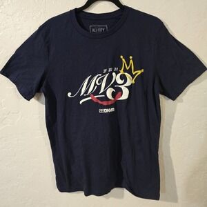 Nikola Jokic 21, 22, 24 MVP T Shirt MV3 Crown Blue Nuggets Basketball Sz Large